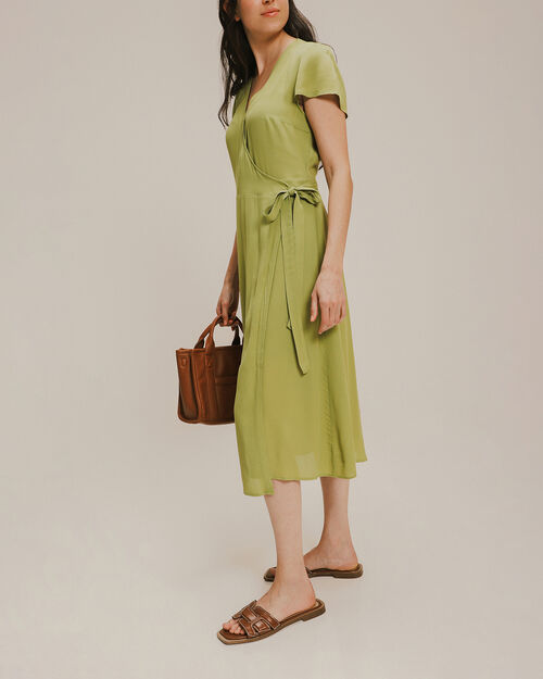 Vestido Largo Midi Manga Corta